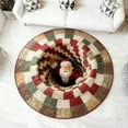 thumbnail image 1 of 39" Christmas Mat â Christmas 3D Visual Rugs Decorative Rug with Depth Pattern Theme Santa Claus Quilted Round Mat Non- Door Mats Gift for Home Parties, 1 of 9