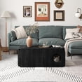 thumbnail image 1 of Pusnapku 39" Coffee Table, Farmhouse Rustic Center Table with Holes and Anti-Collision Corners, Wooden Rectangle Accent Table, for Living Room, 1 of 9