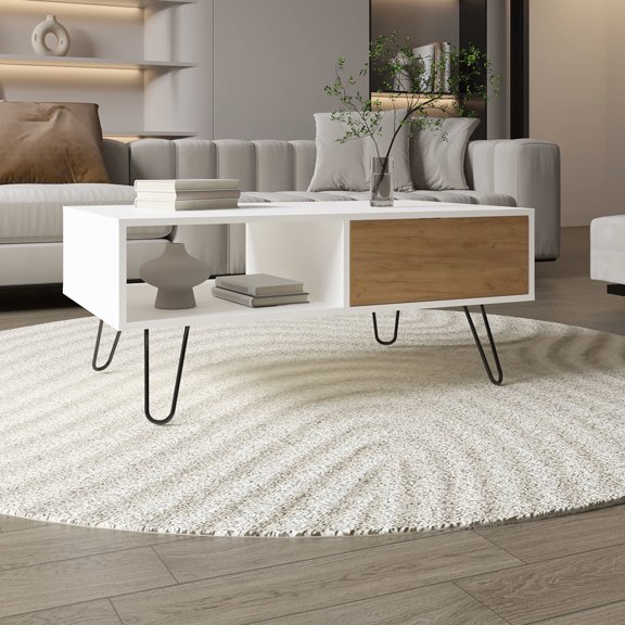 39" Coffee Table with Storage and Display Features / Fits Well in Living Rooms