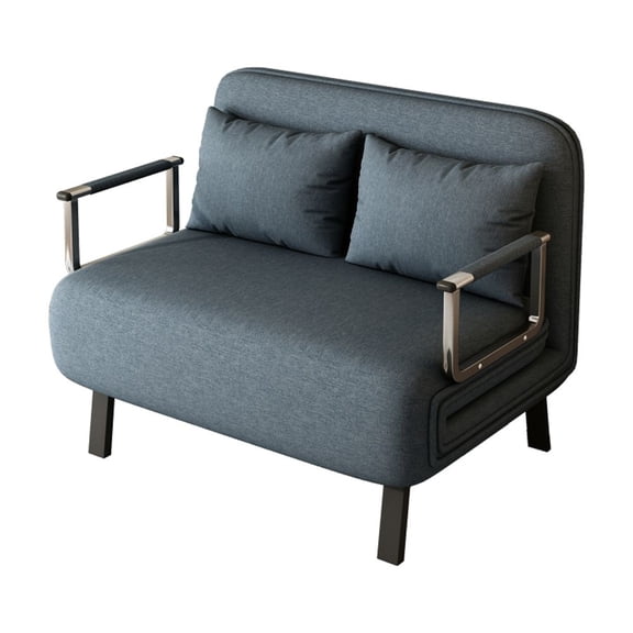 39 Convertible Chair Bed, Tri-Fold Sofa Bed with Adjustable Backrest & Pillow, Leisure Chaise Lounge Couch with Sturdy Iron Frame for Home & Office, Comfortable Sleeper Chair