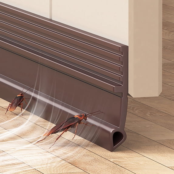 39" Under Door Draft Stopper for Exterior Doors, Door Sweep Sound Proofing for Bottom of Door, Door Soundproofing Noise Blocker, Under Door Filler Soundproof Seal Strip Brown