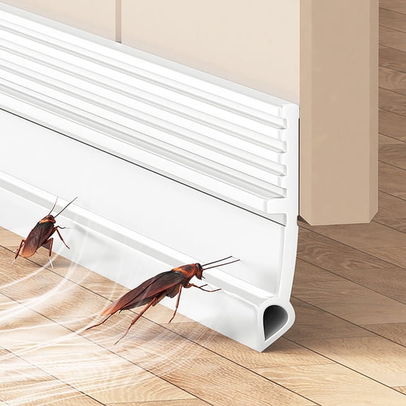 39" Under Door Draft Stopper for Exterior Doors, Door Sweep Sound Proofing for Bottom of Door, Door Soundproofing Noise Blocker, Under Door Filler Soundproof Seal Strip White