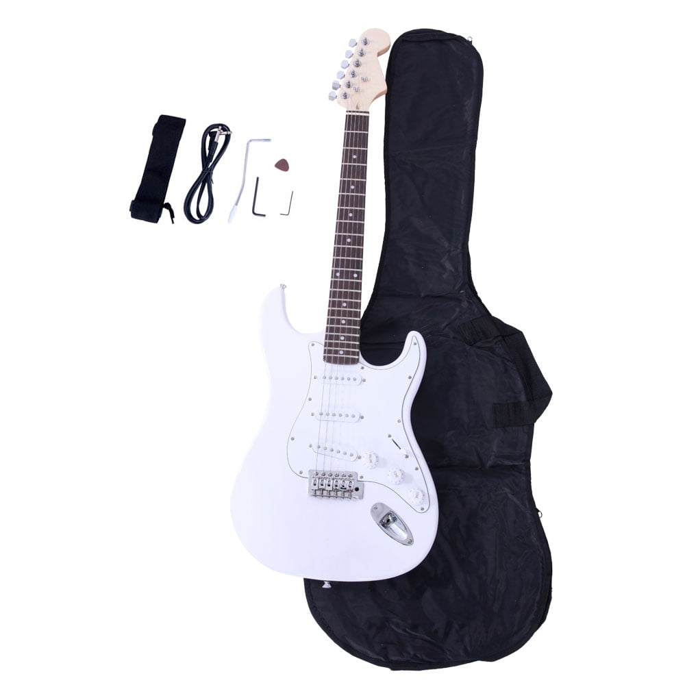39" Electric Guitar for Kids, Gift Classic Rock 'N' Roll Musical Instrument Electric Guitar for Children, White Rosewood Fingerboard Electric Guitar for Child Boys Girls
