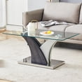 thumbnail image 1 of 39'' Glass Coffee Table for Living Room,Rectangle Clear Center Table,Modern Glass Sofa Coffee Table with Tempered Glass Top and MDF Thickened Base, 1 of 6