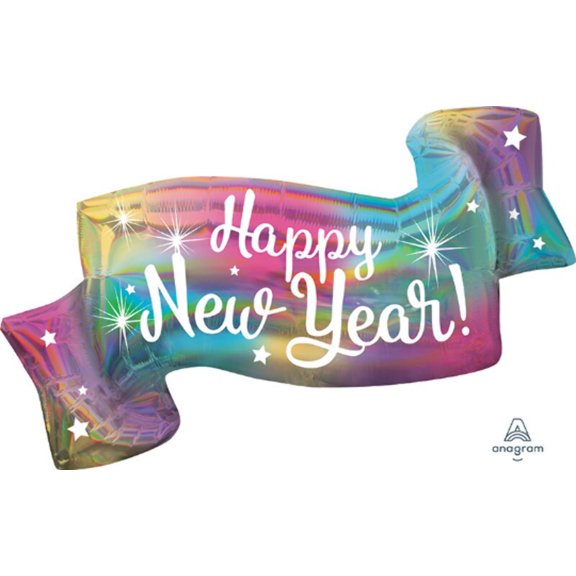 39" HAPPY NEW YEAR Ombre Banner Balloon  Large Shape Foil Mylar Balloon  Party Supplies Decorations Foil Mylar Balloon