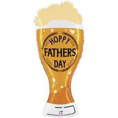 Betallic Hopp Father's Day Beer Brown 39in Jumbo Shape Foil Balloon