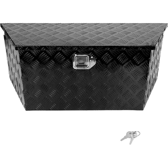 39" INCH Trailer Tongue Tool Box Aluminum For Pick Up Truck Bed | 39"X16.5"X12", Heavy Duty Trailer Toolbox Organizer Truck Underbody Box with Latch and Keys, For RV Trailer ATV, Black