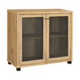 thumbnail image 1 of 39 Inch Accent Console Cabinet 4 Compartments Modern Farmhouse Oak - Saltoro Sherpi, 1 of 2