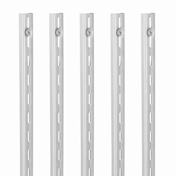 39-Inch Adjustable Steel Wall-Mounted Shelf Pilaster - 10 Pack Heavy-Duty Shelf Track System for Versatile Storage Solutions