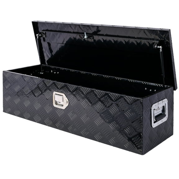 39 Inch Aluminum Tool Box with Lock Key 5 Bar Tread Pattern Trailer Pickup ATV Truck Underbody Bed Storage Toolboxess