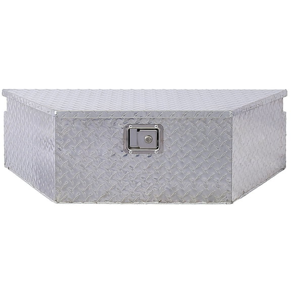 39 Inch Aluminum Truck Bed Tool Box, Plate Tool Box with Lock Keys, Truck Bed RV Trailer Toolbox Square Storage Organizer, Water-Resist