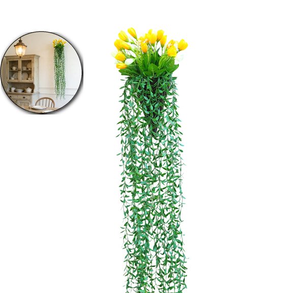 39 Inch Artificial Hanging Vine – Realistic Fake Weeping Plant for Wall Decor – 9.8 FT Long Plastic Faux Ivy Garland for Wedding Arch, Party Backdrop, Home & Office