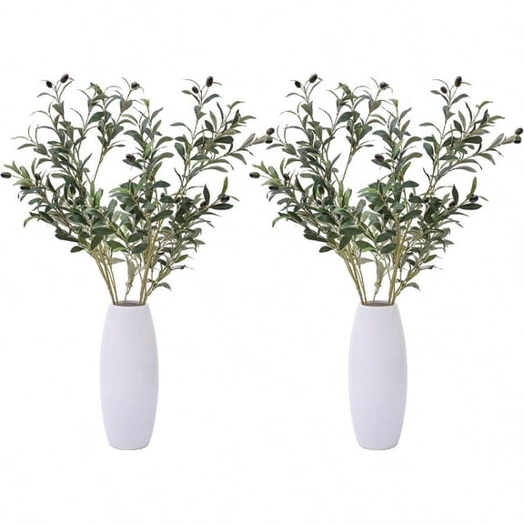 39 Inch Artificial Olive Branches for Vases Fake Plants Greenery Stems with 222 Leaves Faux Olive Tree Branches Home Decor Indoor 4PCS