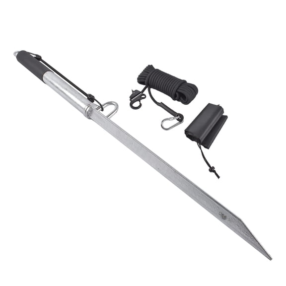 39 Inch Boat Anchor Pole with Line and Hook for Shallow Water, Beach, Shore Anchoring and Secure Mooring