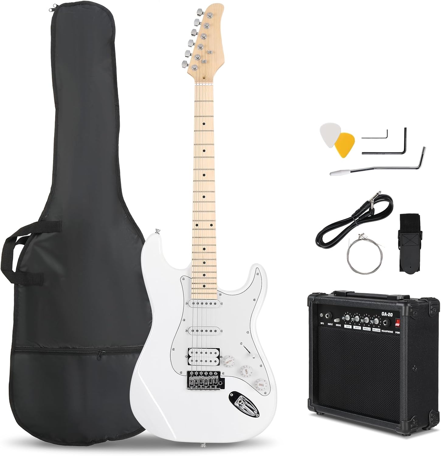 39 Inch Electric Guitar Kit for Beginner, HSS Pickups 6 String Solid