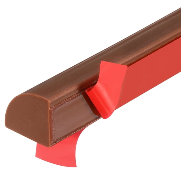39 Inch Flexible Quarter Round Molding, Peel and Stick Moulded Trim, Brown