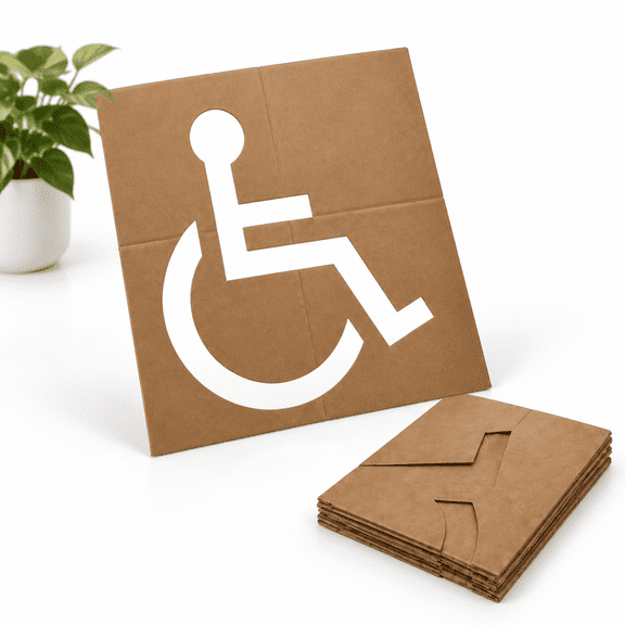 39 Inch Handicap Parking Stencil Kit, Reusable Cardboard Template for Asphalt Concrete