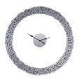 thumbnail image 1 of 39 Inch Modern Analog Wall Clock Faux Gem Inlay Quartz Silver - Saltoro Sherpi, 1 of 5