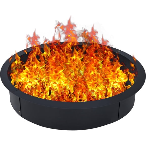 39-Inch Round Fire Pit Ring Insert for Above In-Ground Wood Burning, 2.5MM Steel