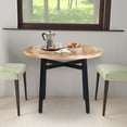 thumbnail image 1 of 39 Inch Round Mango Wood Dining Table with Angled Iron Leg Support Natural Brown and Black- Saltoro Sherpi, 1 of 7