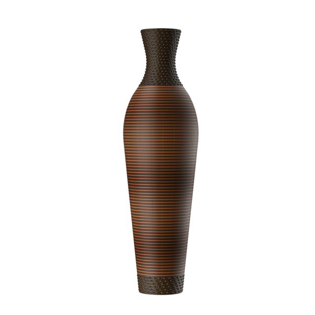 39 Inch Tall Floor Vase, Flower Vase with Elegant TwoTone Dark Brown
