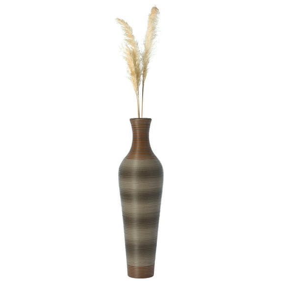 39-Inch-Tall Vase, Brown Decorative Floor Vase, Classic Neat Floor Vase Tall Freestanding Flower Holder, PVC Floor Vase