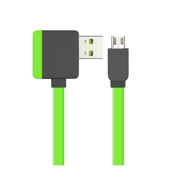 39 Inches Tangle Free Flat Cord With Hi-speed Port Liberator And Female Adapter ( 2.0 A Male To Micro B), Green