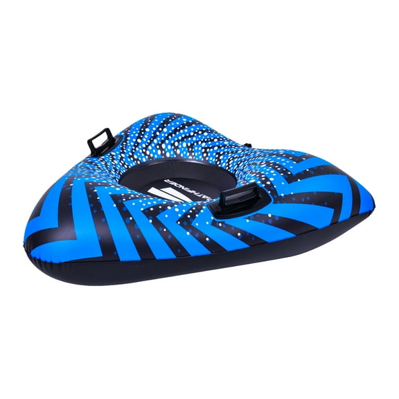 Pool Central 39" Inflatable Black and Blue Ride-On Pool Float or Snow Tube