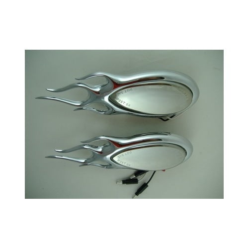 39 LED Amber LED Tear Drop Trailer Park Turn Lights / Chrome Lens / Flame Bezels