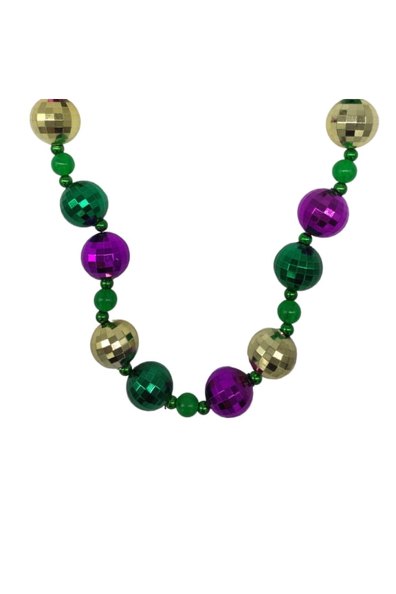 39" LED Purple, Green, and Gold Ball Necklace (Each)