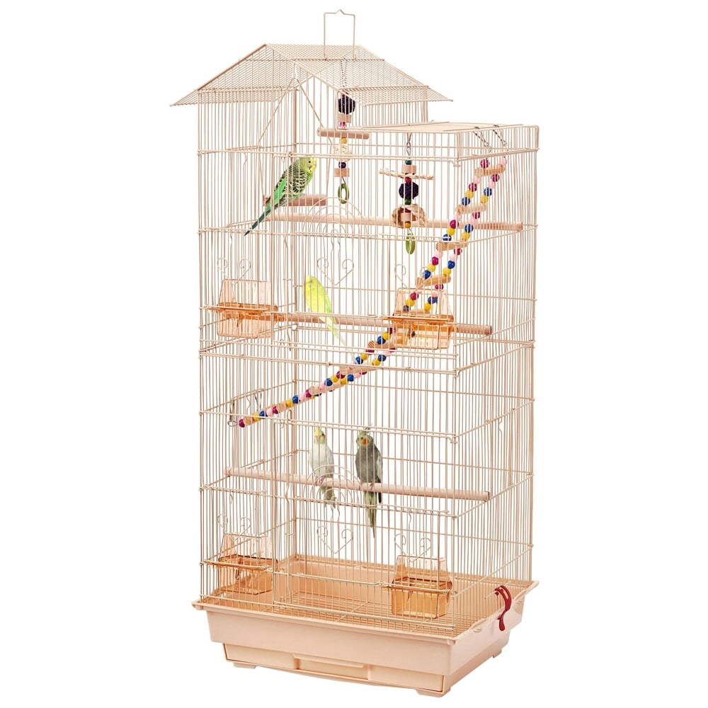 Illustration of Large Parrot Cage With Gutters