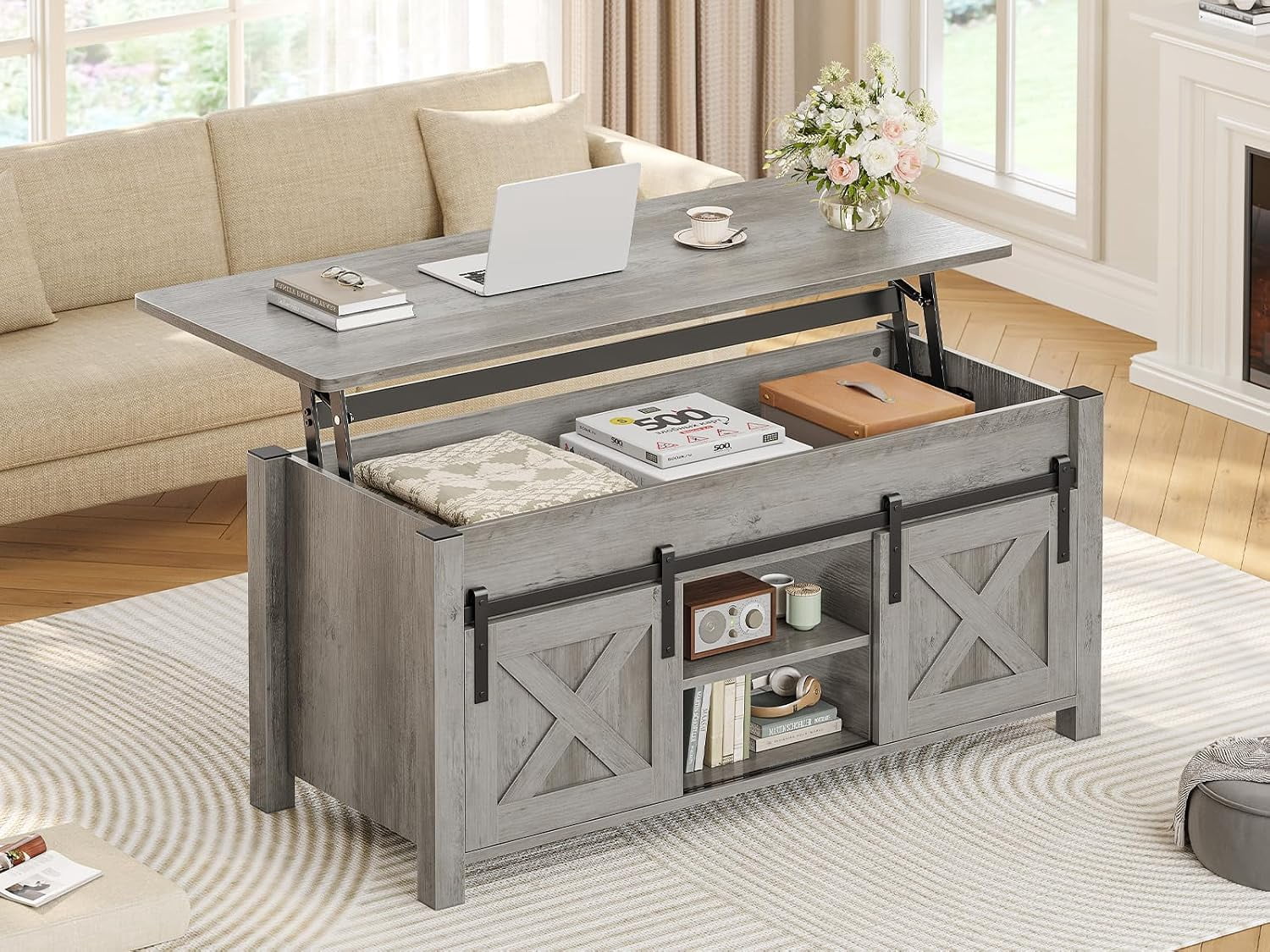 Mopio Brooklyn Mid-Century Lift Top Coffee Table with Storage