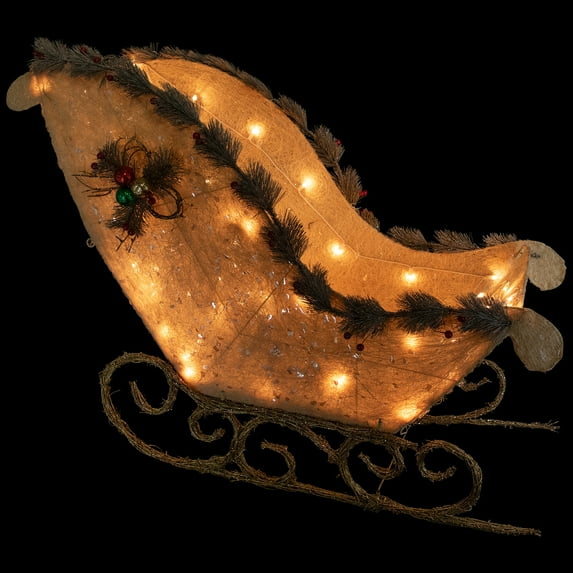 Northlight 39.25" Lighted Cream Sleigh Outdoor Christmas Decoration