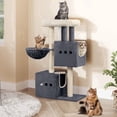 thumbnail image 1 of Cat Tree, 39‑Inch Tall Multi‑Level Cat Tower for Indoor Cats with 2 Cat Caves and Cat House, Dark Gray, 1 of 8