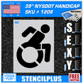 thumbnail image 1 of 39" NYSDOT Handicap Accessible Icon Active Handicap Parking Lot Pavement Marking Stencil Thickness: .100, 1 of 1