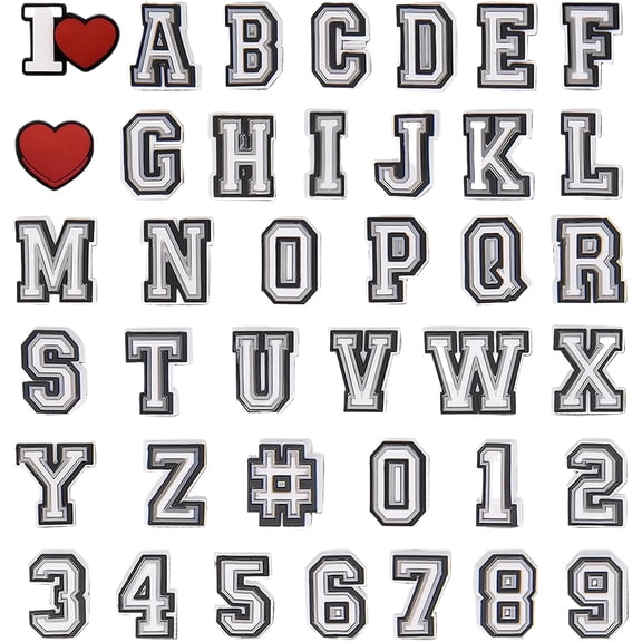 39 PCS Letter Shoe Charms for Croc, Alphabet & Number Shoe Charms for Clog, Pvc Charms for Adults, Creative Charms Letters for Croc, DIY Shoe Decoration for Girl and Boys