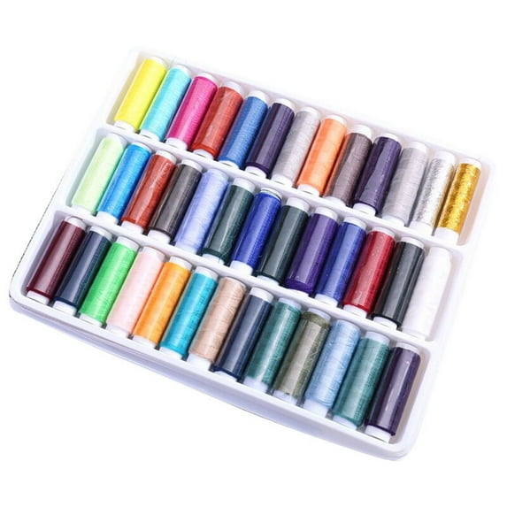 39 Pack Sewing Thread Kit, Mixed Colors Polyester Spool Embroidery Machine Thread Set, Sewing Spools for Quilting Stitching/Hand Sewing/Machine Sewing Accessories for Handicrafts(Pink,10.63")