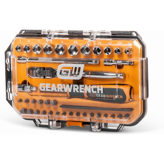 39 Piece 1/4" Drive MicroDriver Set with 120XP Locking Flex Head Ratchet and Stubby Sockets | GWMBS39XPS