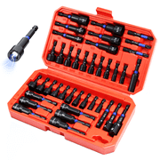 RDTRDT 39 PCS Magnetic Nut Driver Set, Impact Driver Bit 1/4" Hex Shank SAE & Metric Cr-V Steel Power Nut Drivers with Impact Socket Adapters, Screwdriver Bits, Bit Holder, Sturdy Tool Box