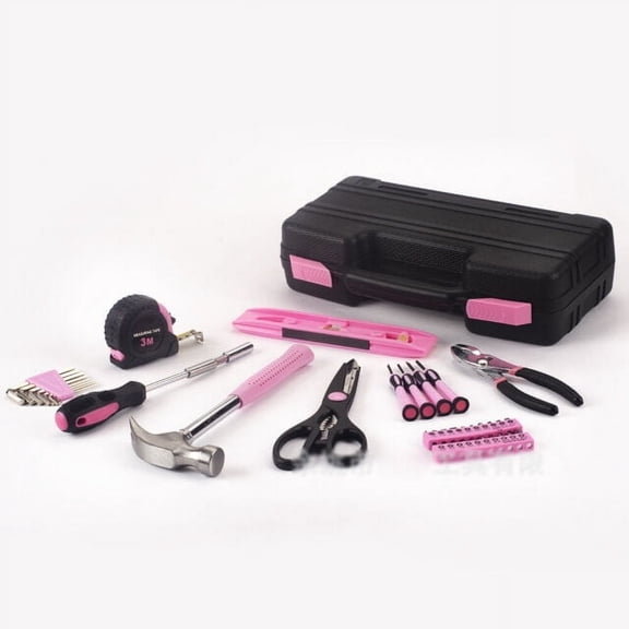 39 Piece Pink Household Home Hand Tool Set Kit Easy Carry Case DIY Ladies