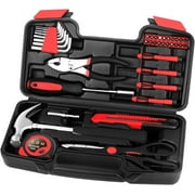 39 Piece All Purpose Household Tool Kit Small Basic Home Tool Set with Toolbox Great for Home, Garage, Office and College Dormitory Use, DIY and Crafts