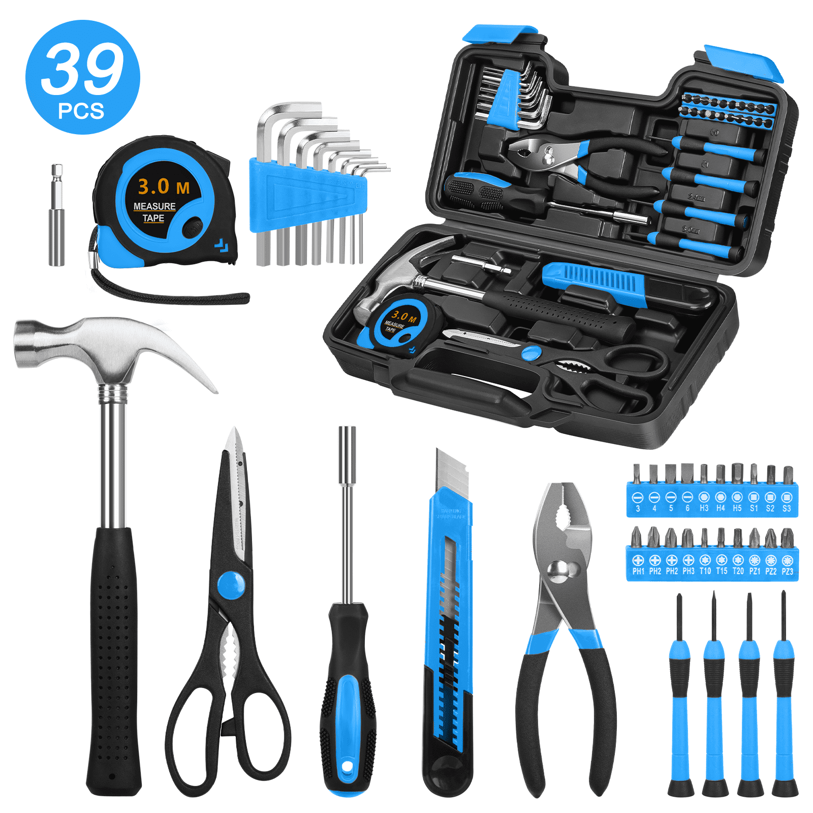Cshidworld 39 Piece Compact Household Tool Set DIY Home Repair Kit Cshidworld 39 piece compact household tool set diy home repair kit