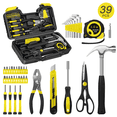 thumbnail image 1 of Cshidworld 39 Piece Tool Sets All Purpose Household Tool Kit, Home Tool Set Case with Toolbox Great for Girls Ladies and Women, Household Hand Kit for Home Garage Office College Dormitory, Yellow, 1 of 8