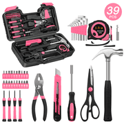 Cshidworld 39 Piece Tool Sets All Purpose Household Tool Kit, Home Tool Set Case with Toolbox Great for Girls Ladies and Women, Household Hand Kit for Home Gara