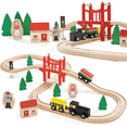 thumbnail image 1 of HYPERLIVING Wooden Train Set for Toddler - 39 Piece- with Wooden Tracks Fits Thomas, Brio, Chuggington, Melissa and Doug- Expandable, Changeable-Train Toy for 3 4 5 Years Old Girls & Boys, 1 of 8
