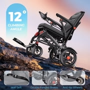 39 Pound Lightweight Folding Electric Wheelchair   Portable All-Terrain Design, 20 Miles Travel Distance, Motorized Wheelchair for Adults & Seniors