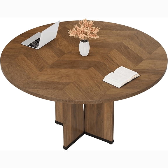 TribeSigns 39" Round Conference Table for 4, Multi-Purpose Office Table for Meetings