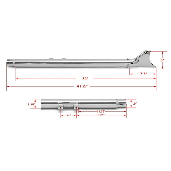 39" Slip On Fishtail Mufflers Exhaust Pipes for Harley Softail Fatboy Deluxe Breakout