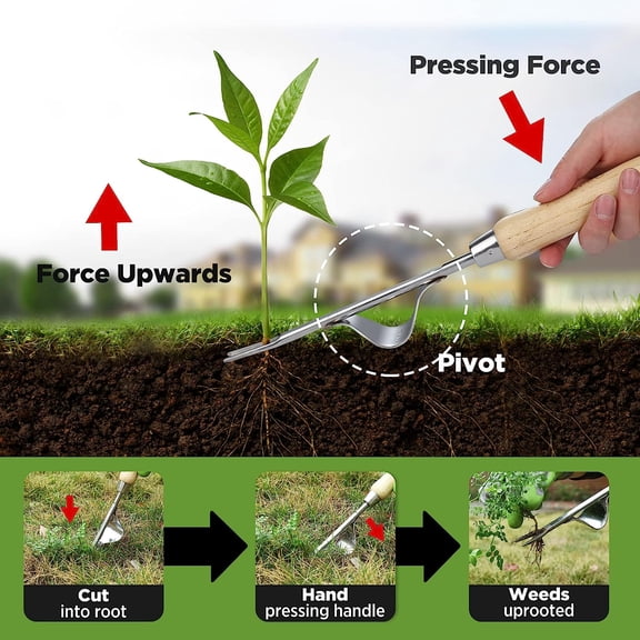39" Stand Up Weed Puller Tool - Effortless Weeding for Gardens and Lawns
