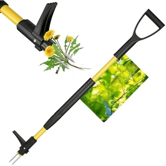 39" Stand Up Weed Puller Tool - Heavy Duty Detachable 3-Claw Weeder with Ergonomic Long D-Handle | Tools for Effortless Garden Weed Removal (Dandelions, Thistles & More)$$Garden & Patio